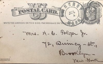 Postcards in the Folger Archives: The 1879 Hyde Prize in Oratory at Amherst College